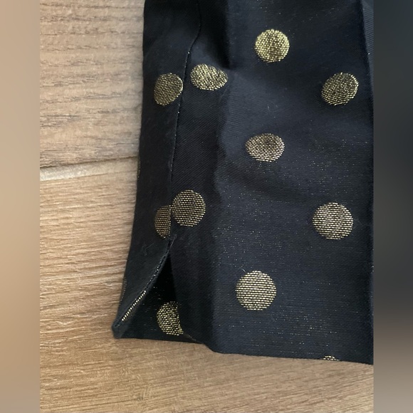 Talbots RSVP Women’s 8P Black Ankle Pants with gold metallic dots - Picture 9 of 16